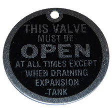 Expansion Tank Safety Tag