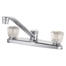 Binford Two Acrylic Handle Kitchen Faucet - Chrome, 8" Center