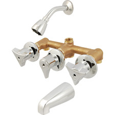 Union Brass Three Handle Tub & Shower Faucet
